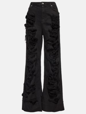 Obnosené bootcut džínsy s vysokým pásom Dolce&gabbana čierna