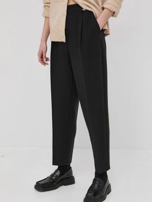 Jednobarevné kalhoty s vysokým pasem Bruuns Bazaar černé