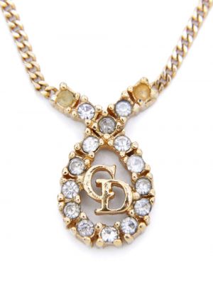 Krištáľový náhrdelník Christian Dior zlatá