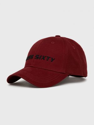 Памучна шапка с апликация Miss Sixty винено червено