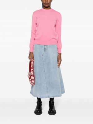 Slim fit svetr s výšivkou Mc2 Saint Barth růžový