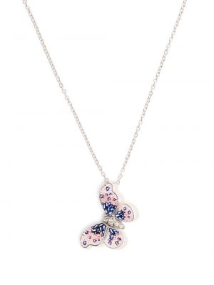 SICIS JEWELS butterfly-pendant diamong necklace - WG WHITE GOLD