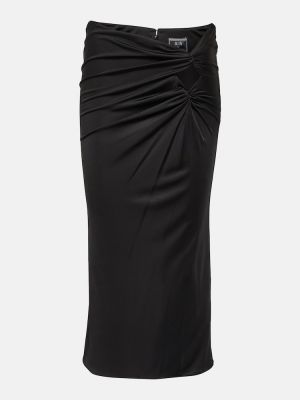 Midi φούστα από ζέρσεϋ Versace μαύρο
