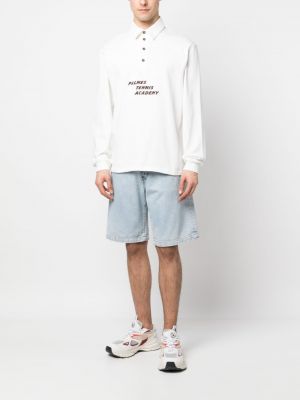 Sweatshirt mit geknöpfter mit print Palmes weiß