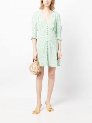 Kleid mit geknöpfter mit print Rixo grün