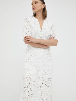 Bavlněné mini šaty Bruuns Bazaar bílé