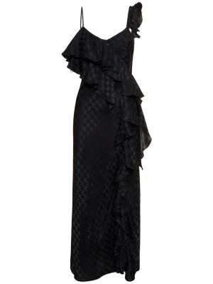 Viskózové midi šaty Msgm černé