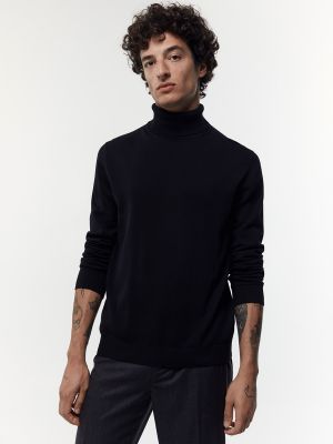 Jersey cuello alto con cuello alto de tela jersey Sfera negro