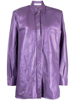 Iš natūralios odos marškiniai Iro violetinė