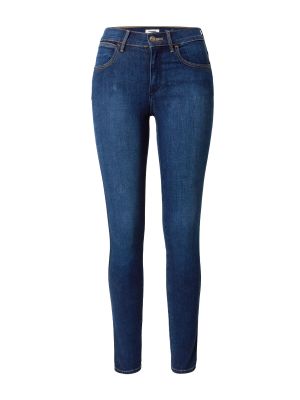 Bavlnené džínsy s vysokým pásom na zips Wrangler - modrá