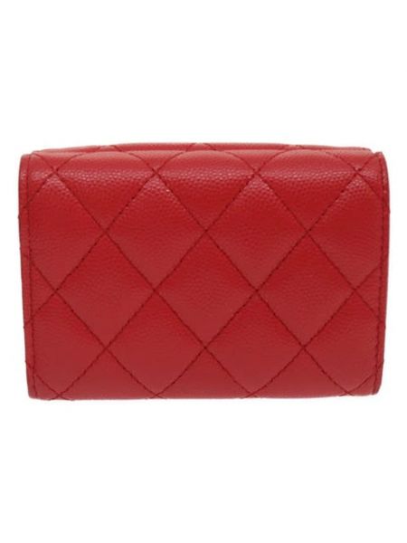 Portefeuille en cuir Chanel Vintage rouge