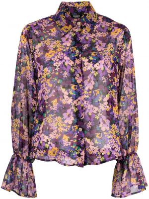 Kvetinová košeľa s potlačou Liu Jo fialová