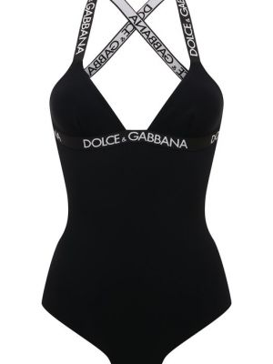 Черный слитный купальник Dolce & Gabbana