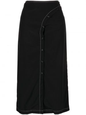 Midi φούστα με κουμπιά Low Classic μαύρο