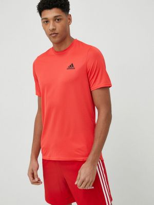 adidas Performance edzős póló Designed for Movement piros, sima