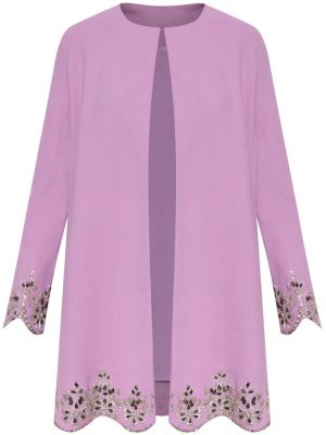 Siuvinėtas paltas su kristalais Oscar De La Renta violetinė