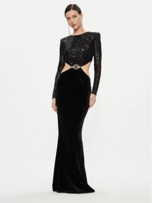 Priliehavé večerné šaty Elisabetta Franchi čierna
