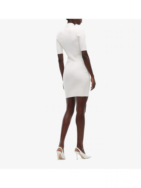 Прозрачное платье мини с длинным рукавом Cushnie белое
