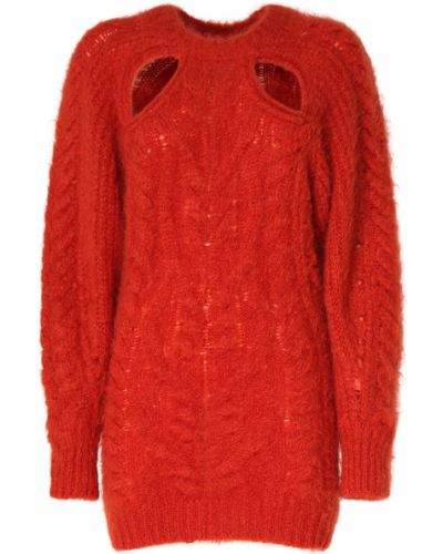 Mohérové mini šaty Isabel Marant oranžové