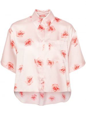 Saténová košeľa s potlačou Kenzo ružová