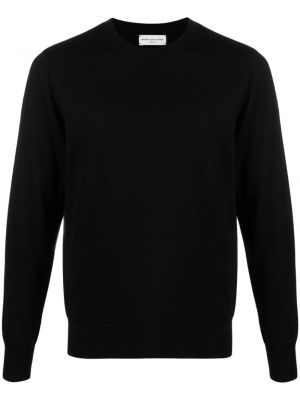 Μάλλινος πουλόβερ από μαλλί merino με στρογγυλή λαιμόκοψη Dries Van Noten μαύρο