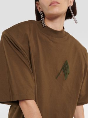 Camiseta de algodón The Attico marrón