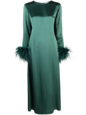 Večernja haljina sa perjem Sleeper zelena