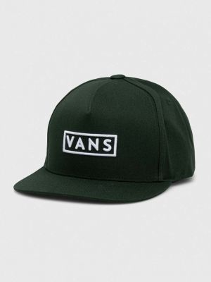 Памучна шапка с козирки с апликация Vans зелено
