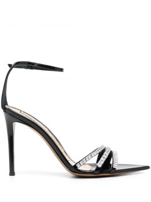 Czarne sandały z kryształkami Alexandre Vauthier