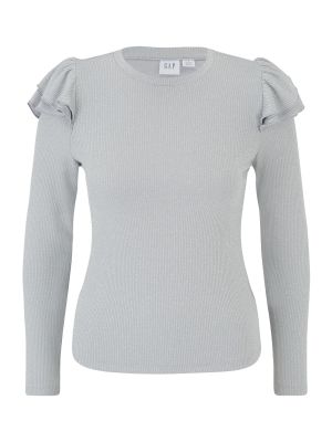 Hosszú ujjú póló Gap Petite ezüstszínű