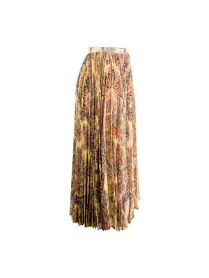 Długa spódnica z wzorem paisley plisowana Etro beżowa