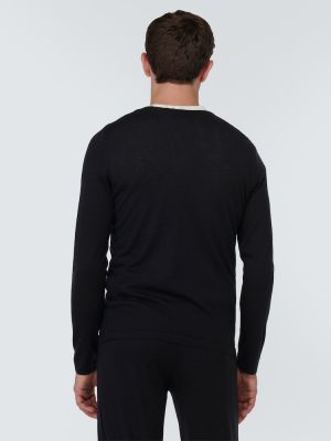Jersey de cachemir de tela jersey con estampado de cachemira Le Kasha negro