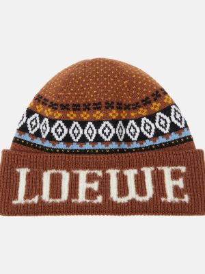 Bonnet en laine Loewe marron