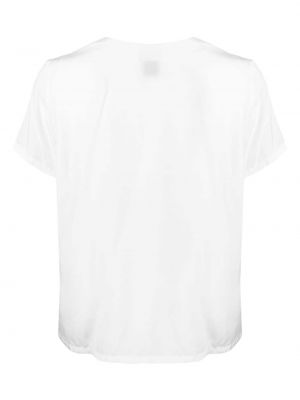 T-krekls ar izšuvumiem ar v veida izgriezumu Fay balts