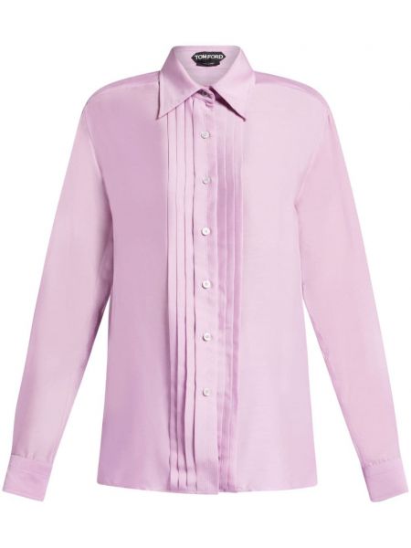Jedwabna koszula Tom Ford różowa