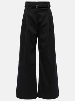 Voľné bavlnené nohavice s vysokým pásom Proenza Schouler čierna