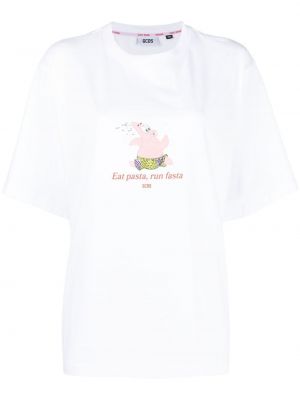 T-shirt avec imprimé slogan à imprimé Gcds blanc