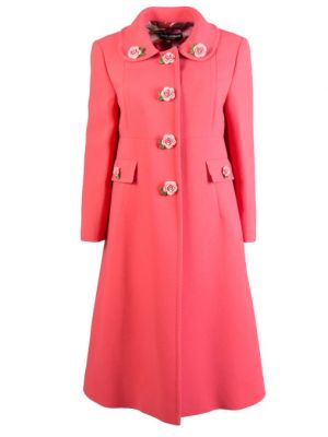 Розовое шерстяное пальто Dolce & Gabbana