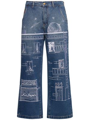 Jeans ricamati Kidsuper Studios blu