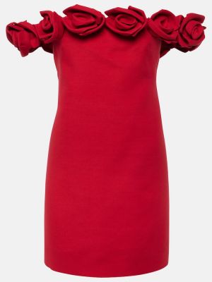 Mini vestido de flores con apliques Valentino rojo