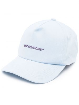 Едноцветна памучна шапка с козирки с принт Monochrome