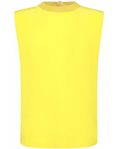 Hedvábný top bez rukávů na zip Agnona - žlutá