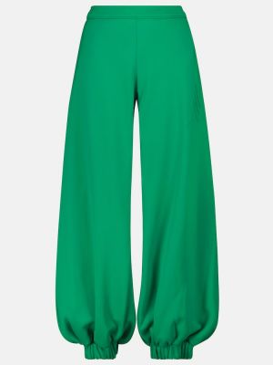 Bavlnené fleecové teplákové nohavice The Attico zelená