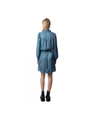 Mini vestido de raso drapeado Zadig & Voltaire azul