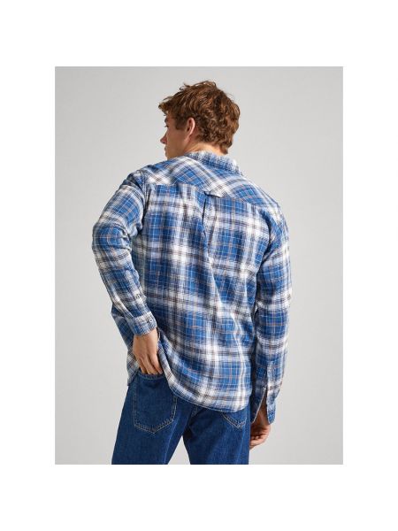 Джинсовая рубашка с длинным рукавом Pepe Jeans синяя