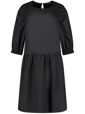 Jednofarebné bavlnené priliehavé košeľové šaty Taifun - čierna