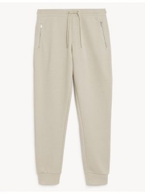 Sportovní kalhoty na zip Marks & Spencer béžové