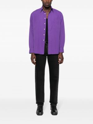 Medvilninė siuvinėta marškiniai Saint Laurent Pre-owned violetinė