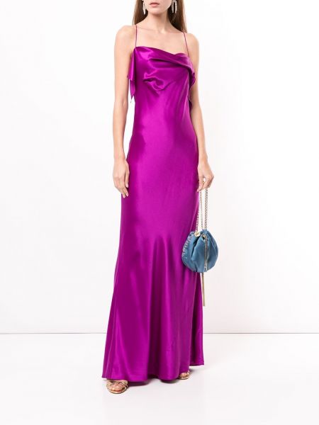 Vestido de cóctel drapeado Michelle Mason violeta