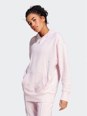 Kristály laza szabású pulóver Adidas rózsaszín